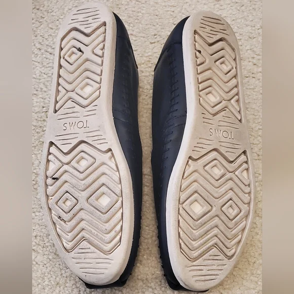 Black Real LeatherToms Alpargata Flats 9 Nearly New - Picture 4 of 6